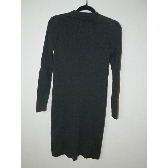 S. DEER/Concept Dress Sweater Gray Ribbed Distressed Dress Shark Bite Size Small - Picture 2 of 12